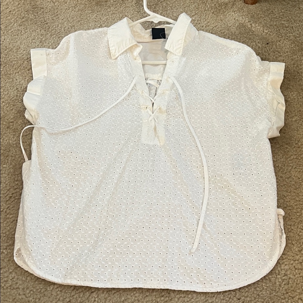 GAP White Eyelet Blouse
